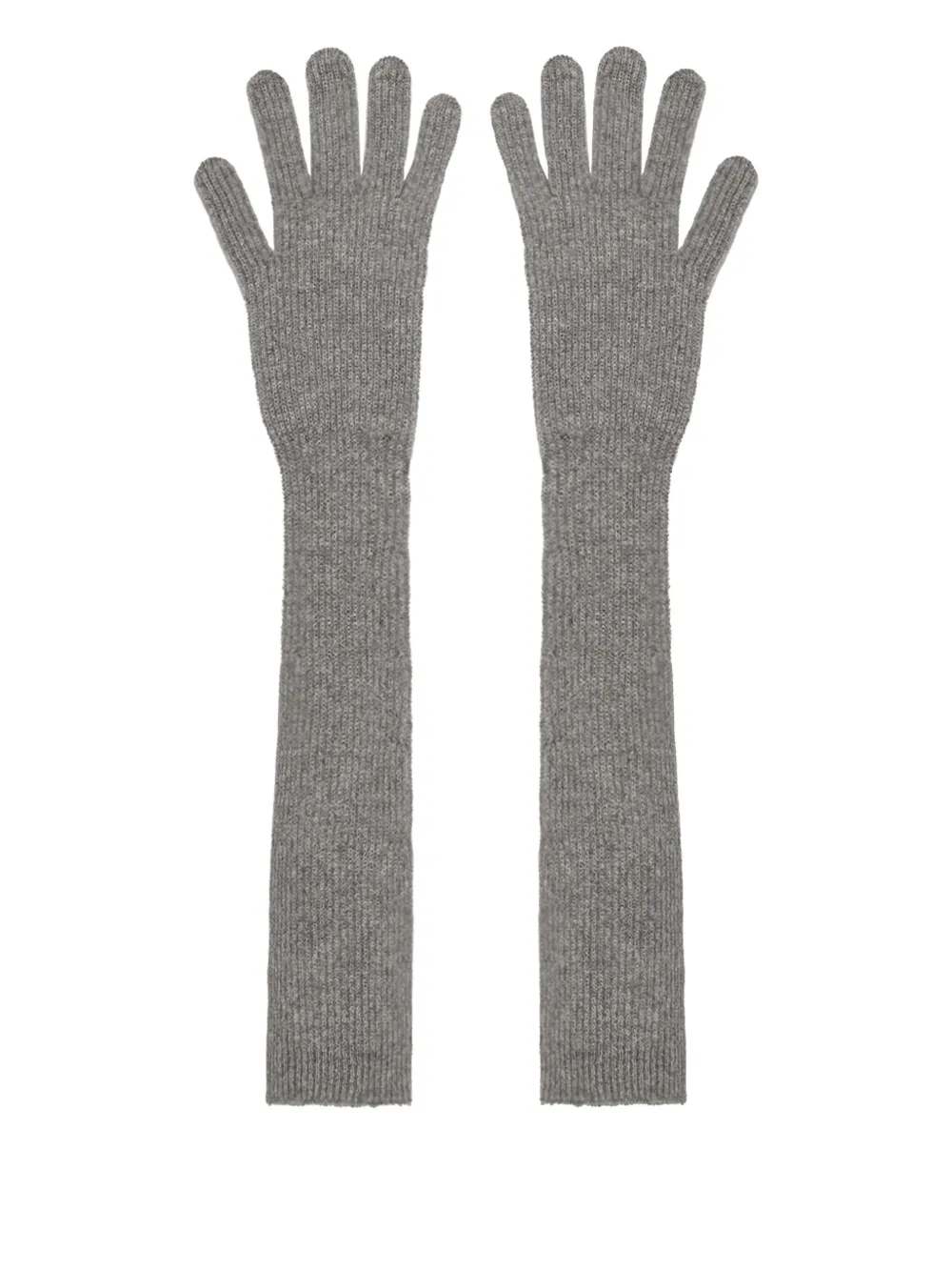 Fabiana Filippi Ribbed Gloves In Gray