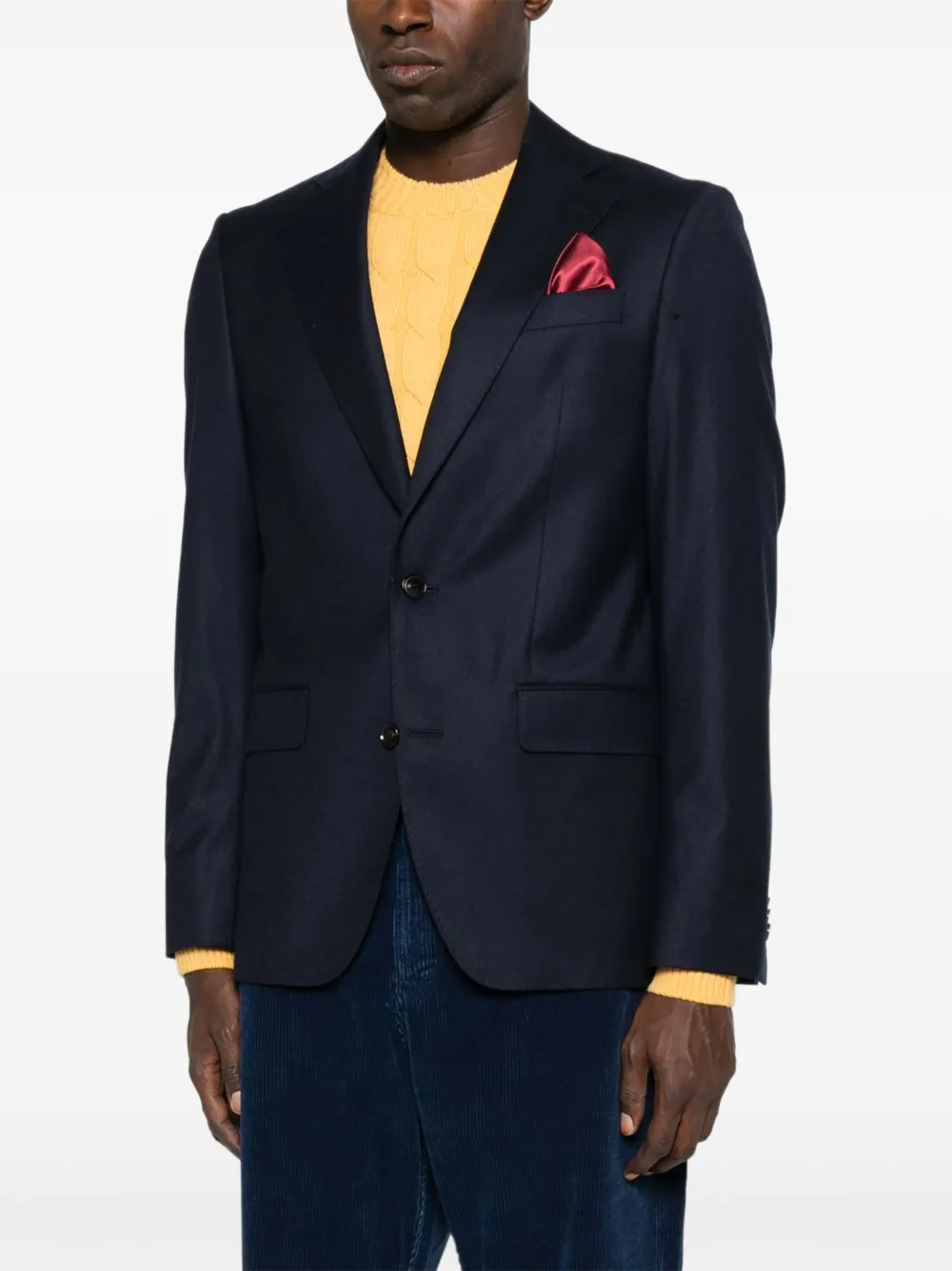 Sand Single-breasted Blazer In Blue