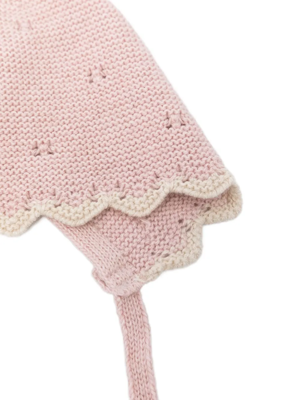 Paz Rodriguez Scalloped-edge Knitted Hat In Pink