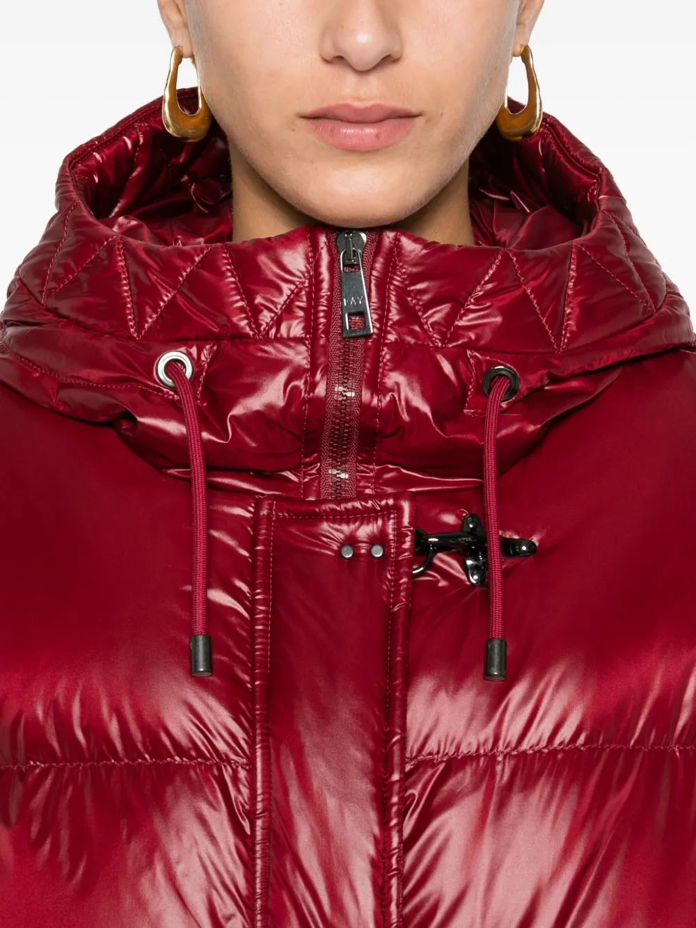 Fay Hooded Puffer Jacket In Red