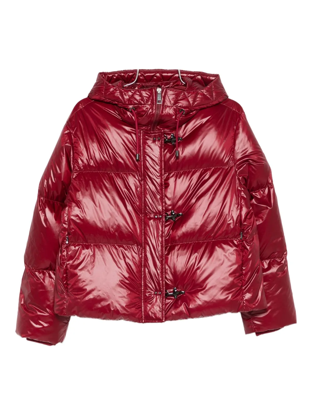 Fay Hooded Puffer Jacket In Red