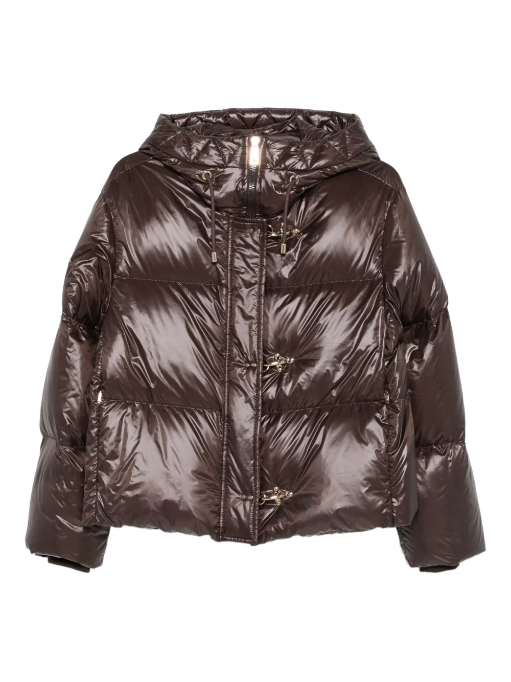 Fay hooded toggle-fastening jacket | Brown | Image 1