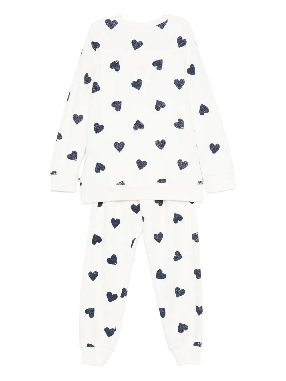 Petit Bateau Heart-print Pyjamas In White