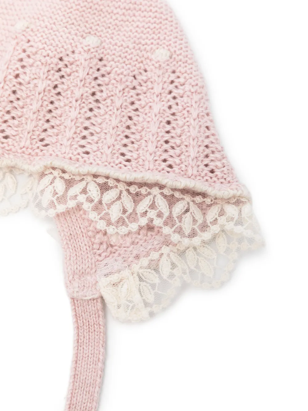 Paz Rodriguez Gebreide muts met kanten afwerking Roze