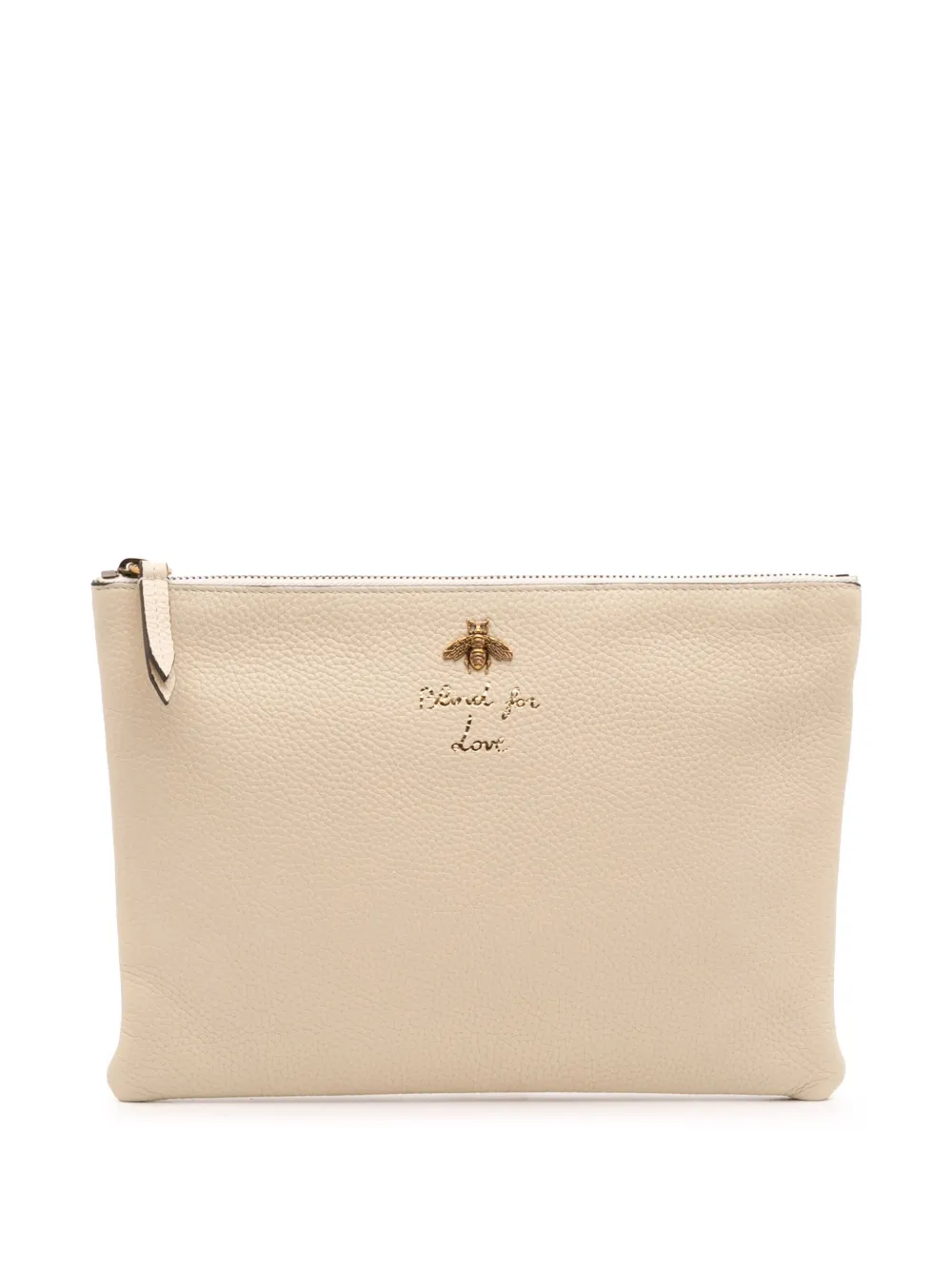 Gucci Pre-Owned 2016-2025 レザー ブラインドフォーラブ クラッチバッグ - ホワイト Gucci Pre-Owned 2016-2025 レザー ブラインドフォーラブ クラッチバッグ - ホワイト