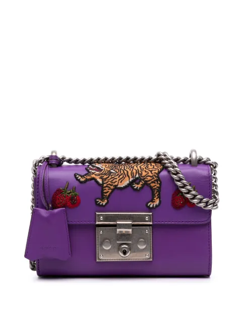 Gucci Pre-Owned 2016-2025 Small Embroidered Calfskin Tiger Strawberry Padlock crossbody bag