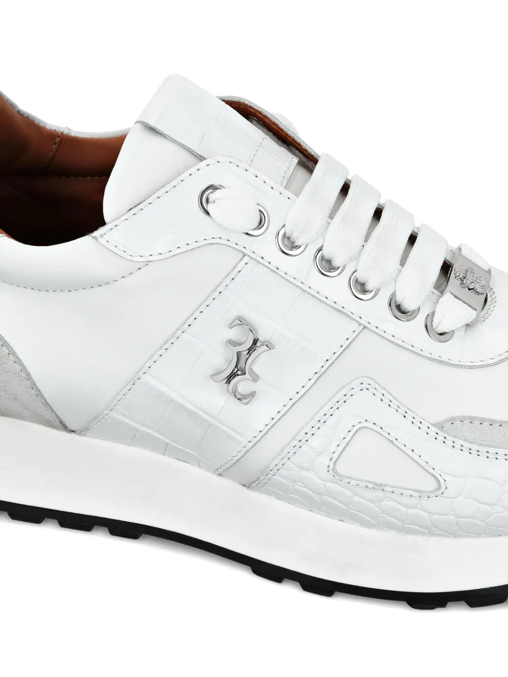 Billionaire Leren sneakers met vlakken Wit