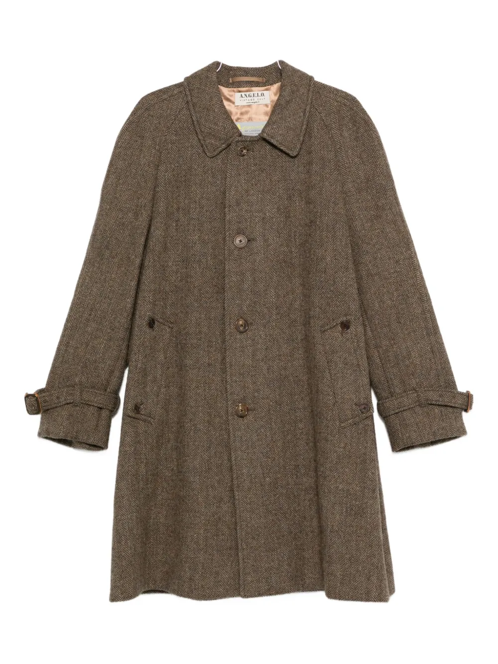 A.N.G.E.L.O. Vintage Cult Cappotto con motivo a spina di pesce anni '90 - Marrone