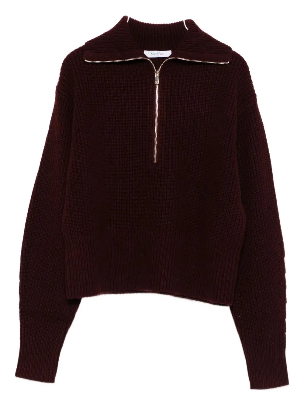 Max Mara Zip Nadar Sweater In Red