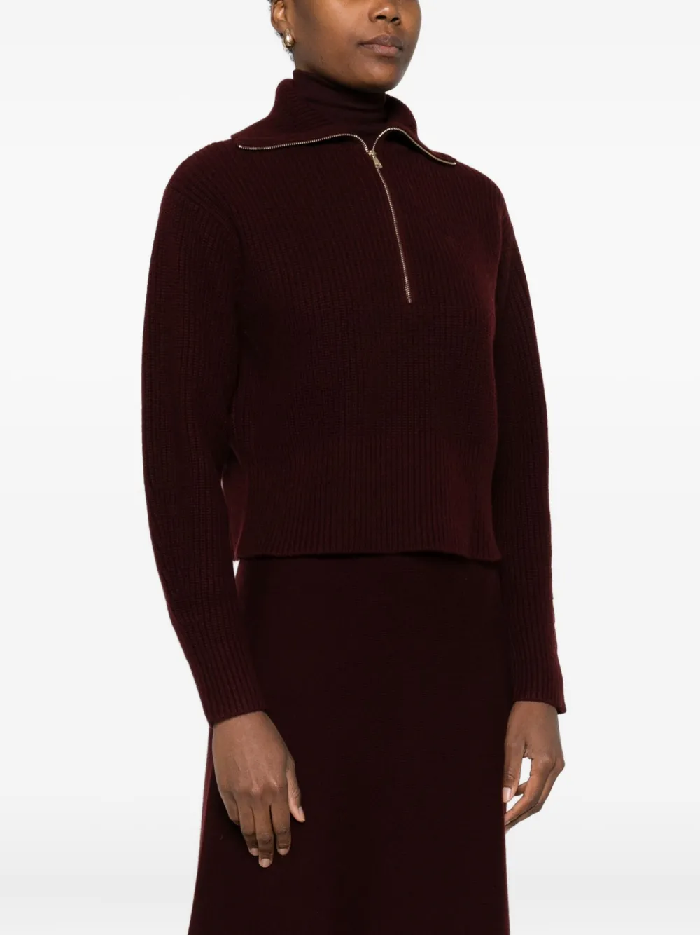 Max Mara Zip Nadar Sweater In Red