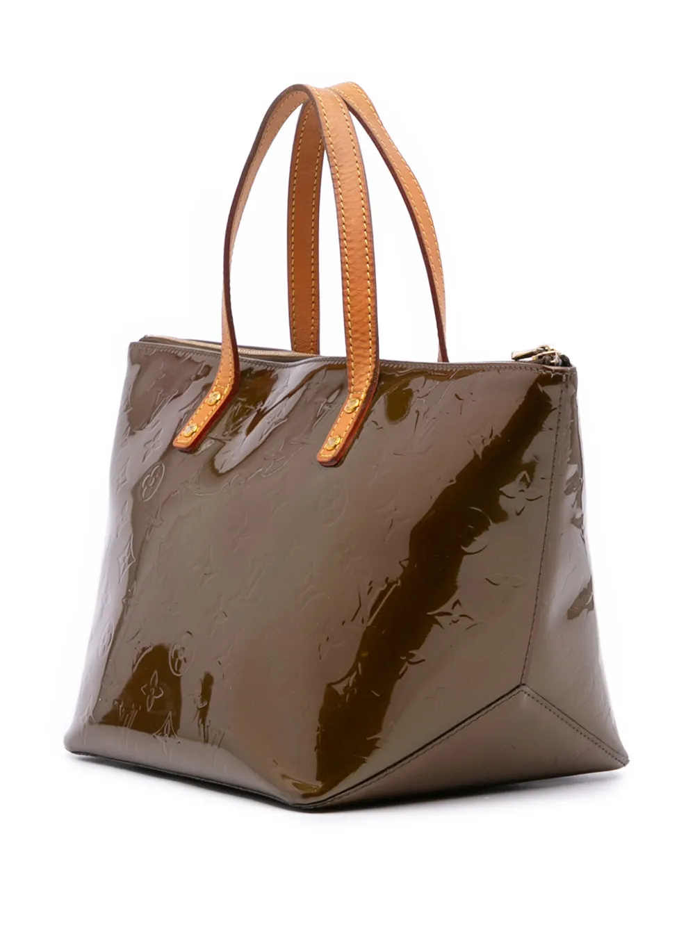 Pre-owned Louis Vuitton 2009 Monogram Vernis Bellevue Pm Handbag In Green