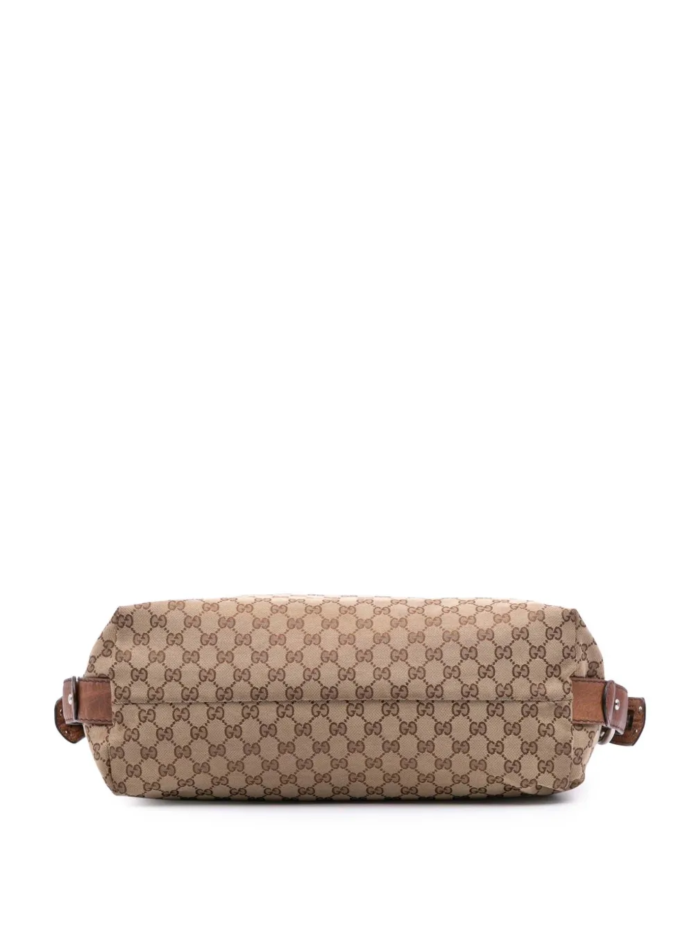 Pre-owned Gucci 2016-2025 Medium Gg Canvas Bamboo Bar Tote Bag In Brown