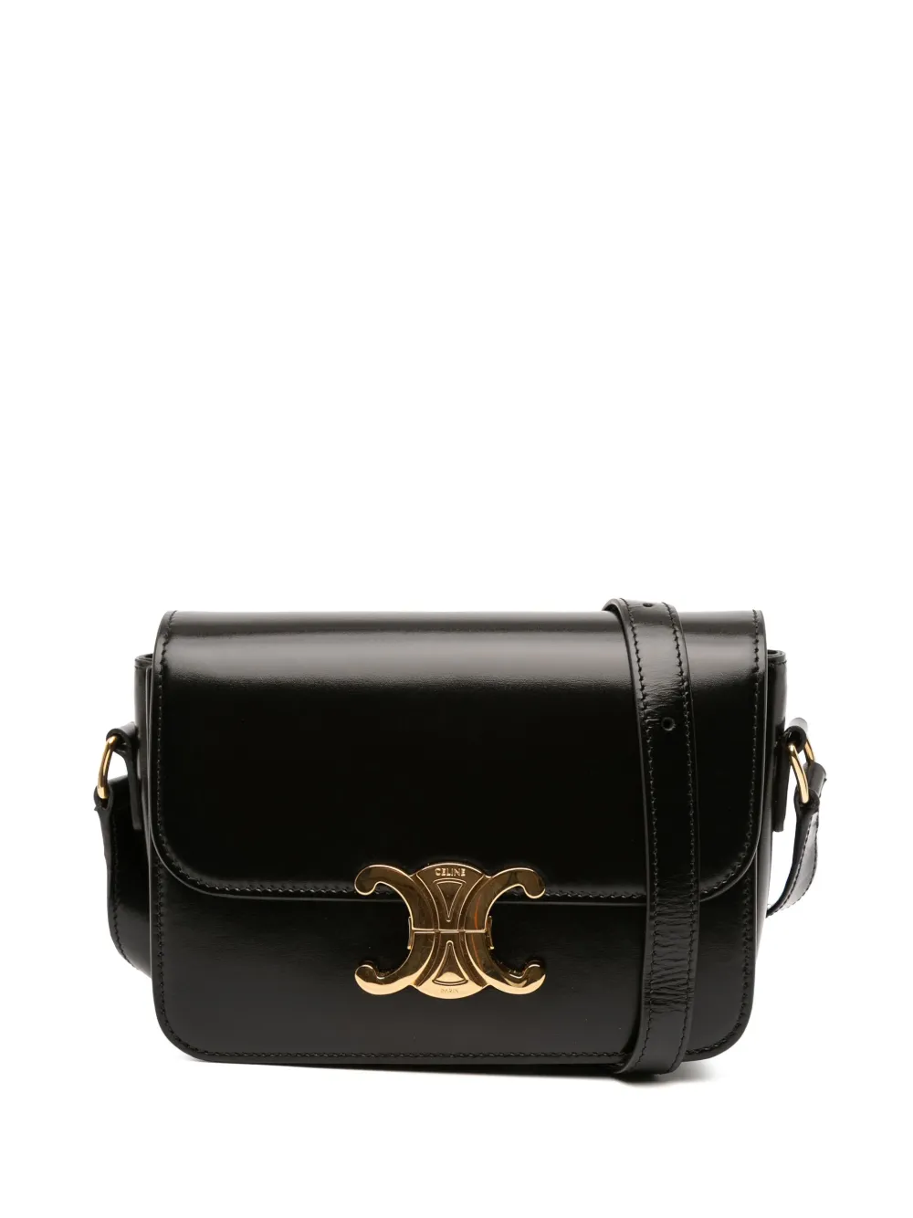 Celine Pre-Owned 2023 ティーン シャイニーカーフ トリオンフ ショルダーバッグ - ブラック Celine Pre-Owned 2023 ティーン シャイニーカーフ トリオンフ ショルダーバッグ - ブラック