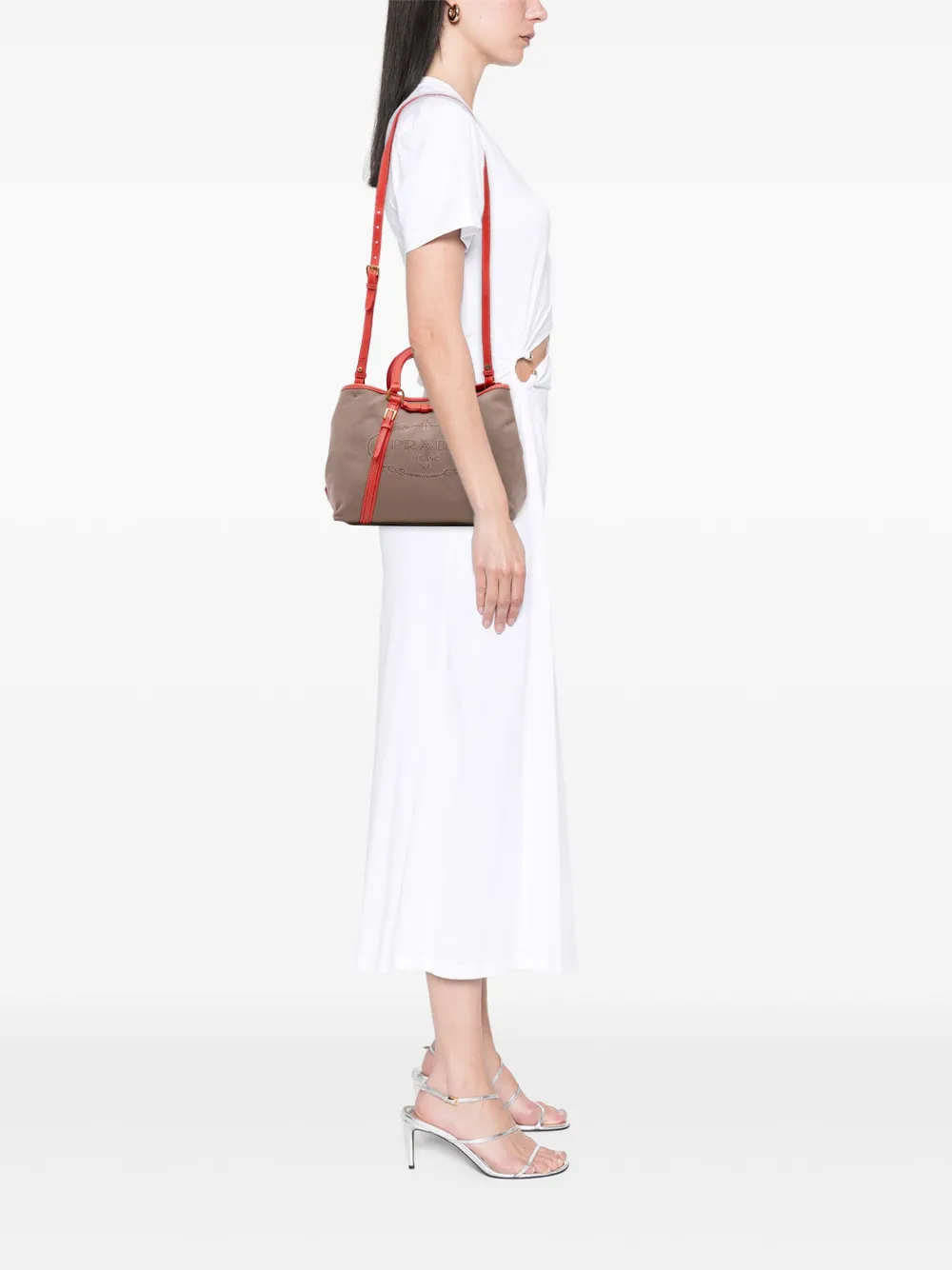Prada Pre-Owned 2013-2025 Canvas Canapa Logo Bow satchel | Pre-Owned | Image 2