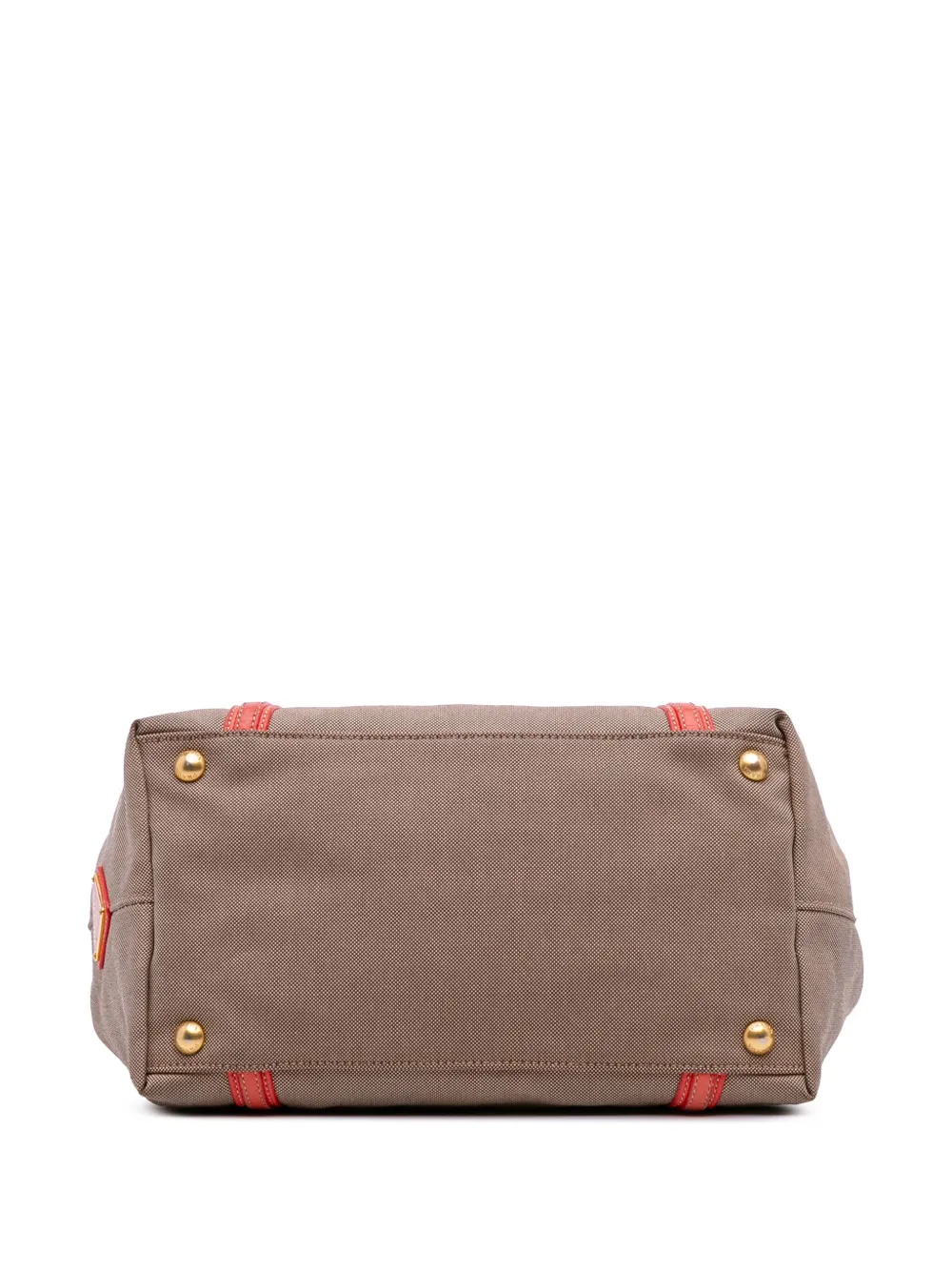 Pre-owned Prada 2013-2025 Canvas Canapa Logo Bow Satchel In Brown