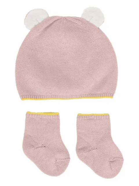 Gensami kids bear-ear wool hat sock set