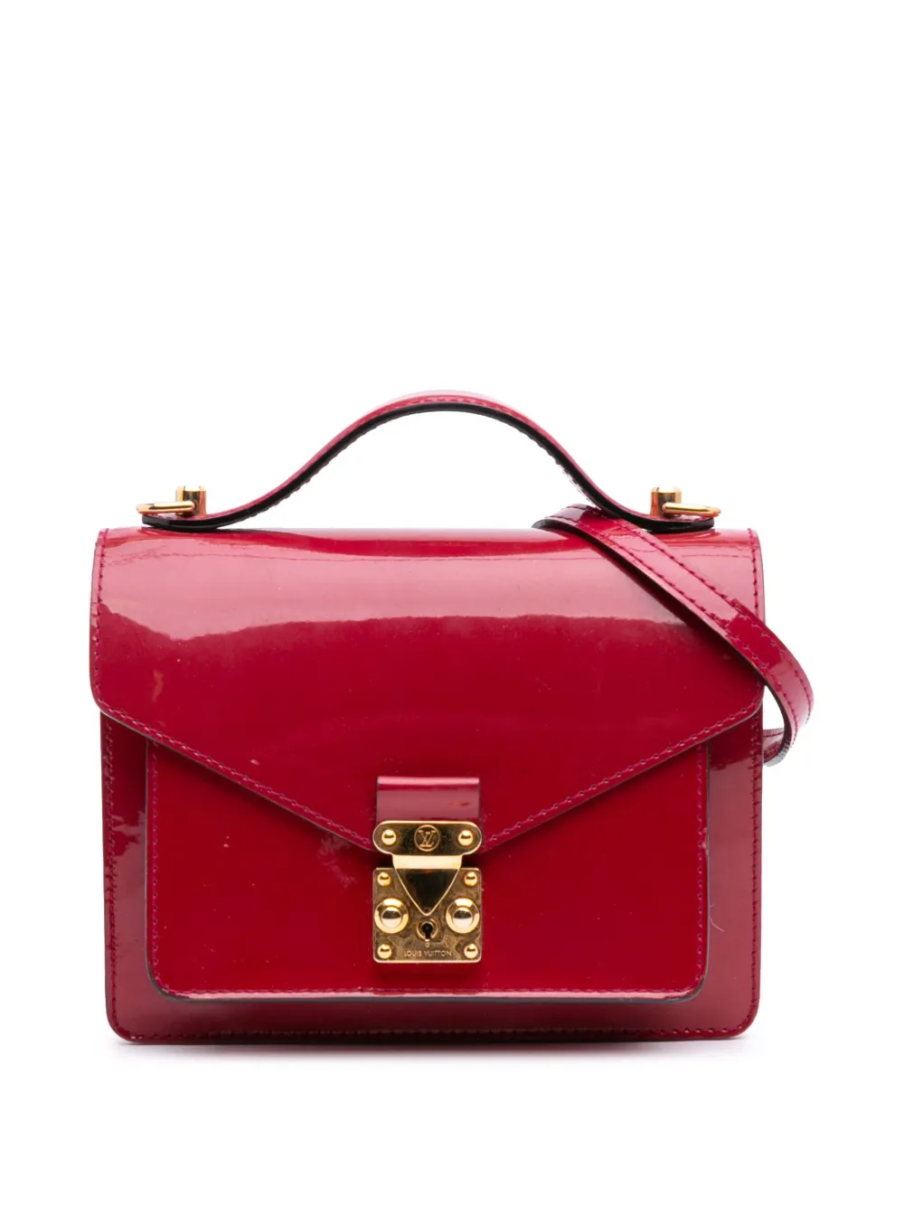 Louis Vuitton Pre-Owned 2013 モノグラム ヴェルニ モンソーBB サッチェルバッグ - レッド Louis Vuitton Pre-Owned 2013 モノグラム ヴェルニ モンソーBB サッチェルバッグ - レッド