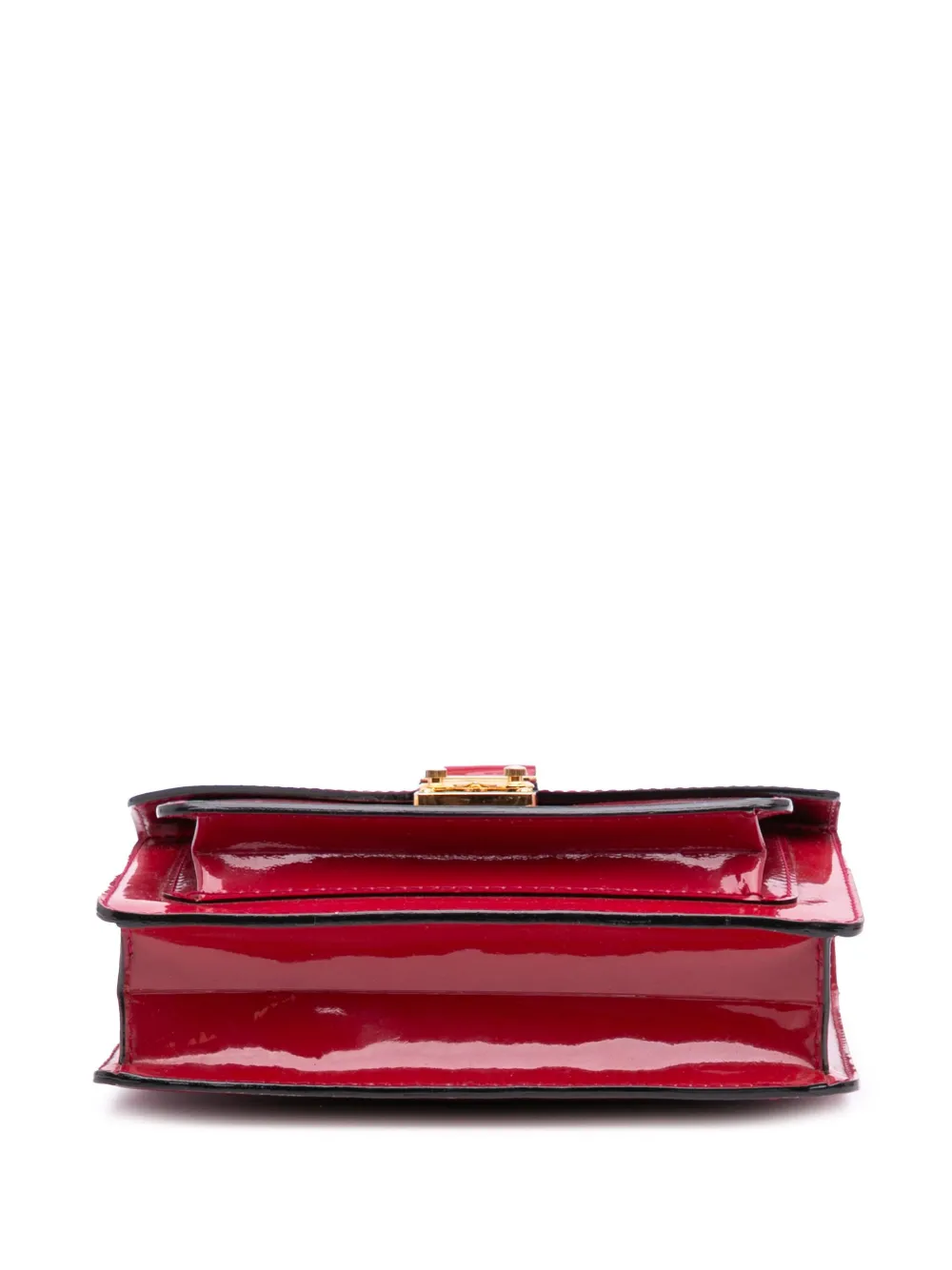 Pre-owned Louis Vuitton 2013 Monogram Vernis Monceau Bb Satchel In Red