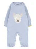 Gensami kids lamb-appliqué wool jumpsuit - Blue