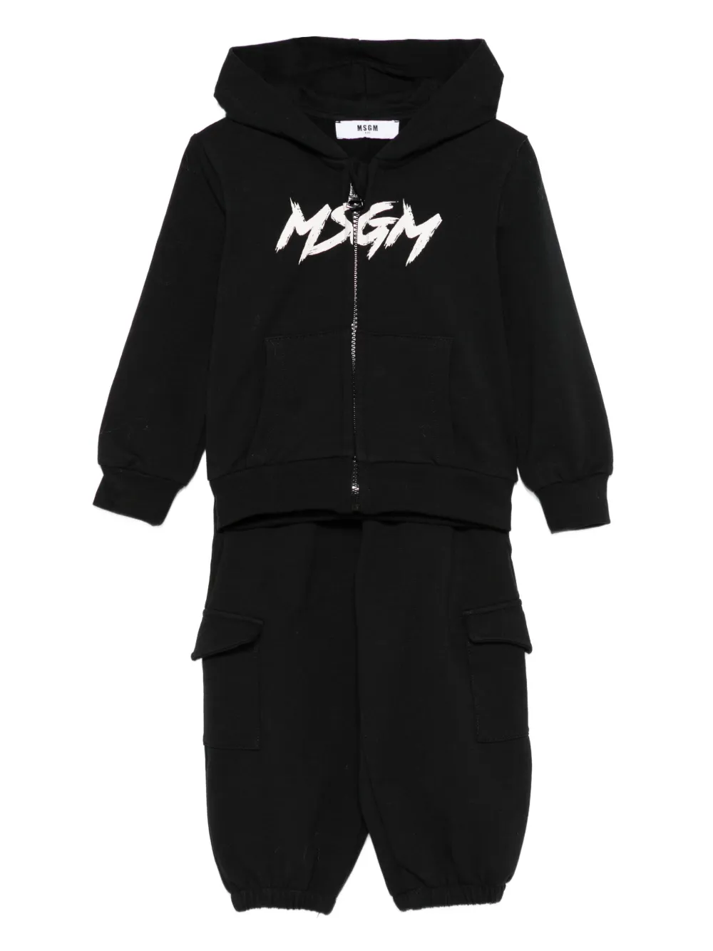 MSGM Kids hooded tracksuit set | Black | Image 1
