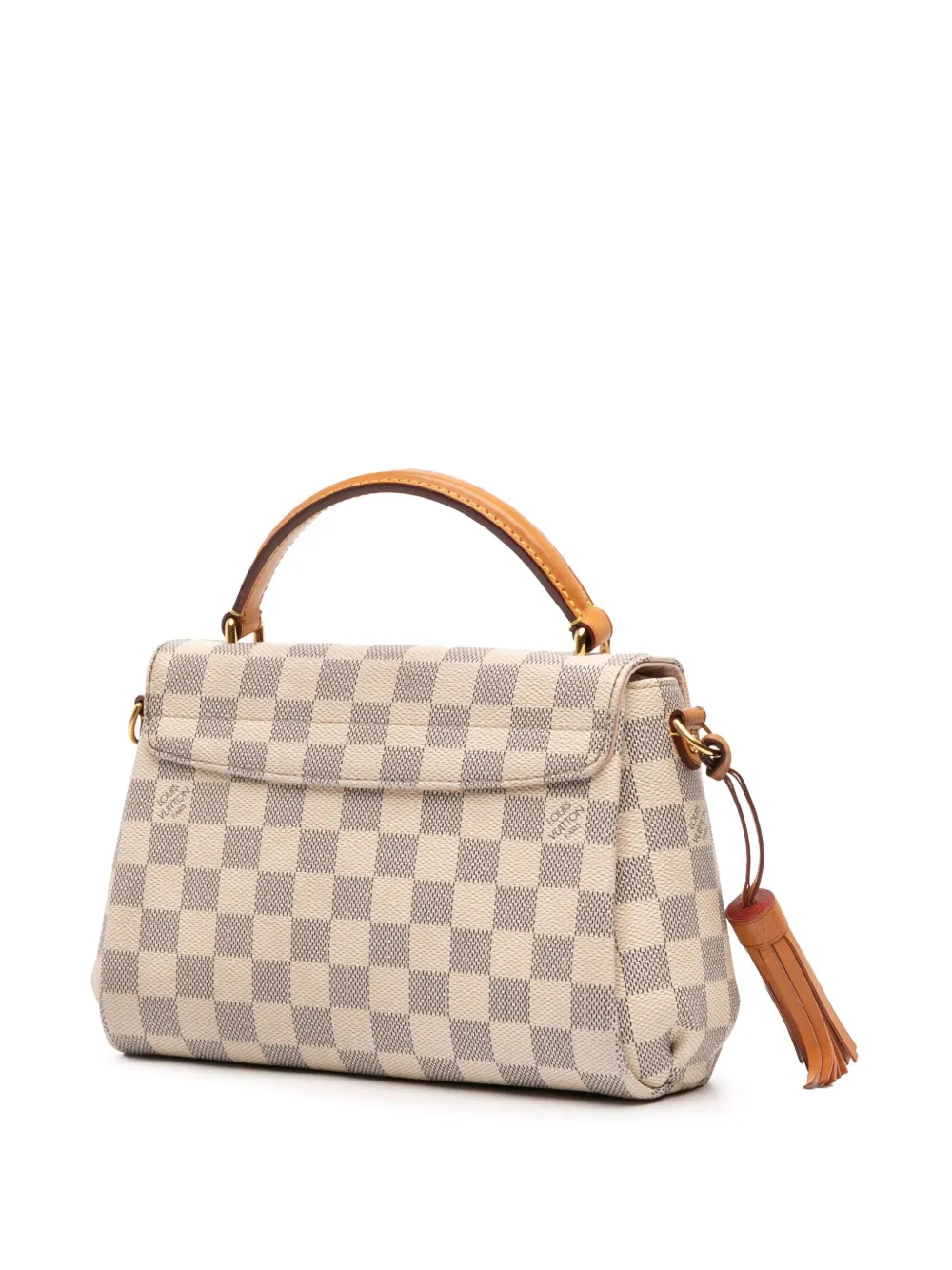 Pre-owned Louis Vuitton 2016 Damier Azur Croisette Satchel In White