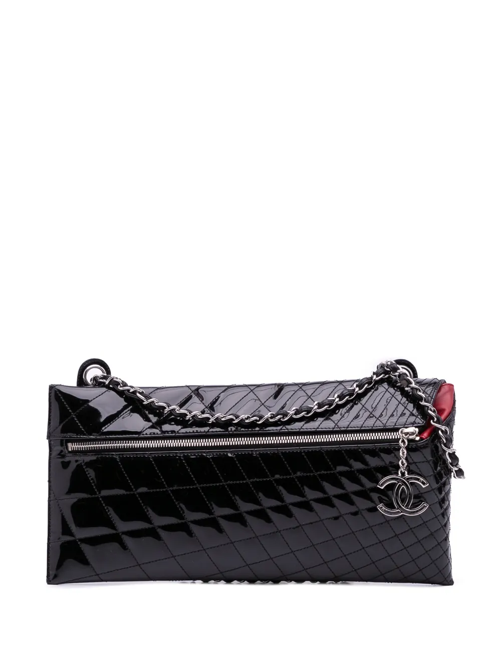 CHANEL Pre-Owned 2008-2009 マトラッセ パテント ジオメトリック カレイドスコープ ショルダーバッグ - ブラック CHANEL Pre-Owned 2008-2009 マトラッセ パテント ジオメトリック カレイドスコープ ショルダーバッグ - ブラック