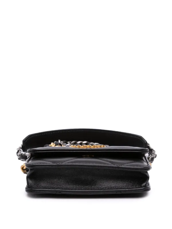 CHANEL Pre-Owned 2021 Lambskin 19 Flap Coin Purse With Chain Crossbody Bag  Black FARFETCH PH