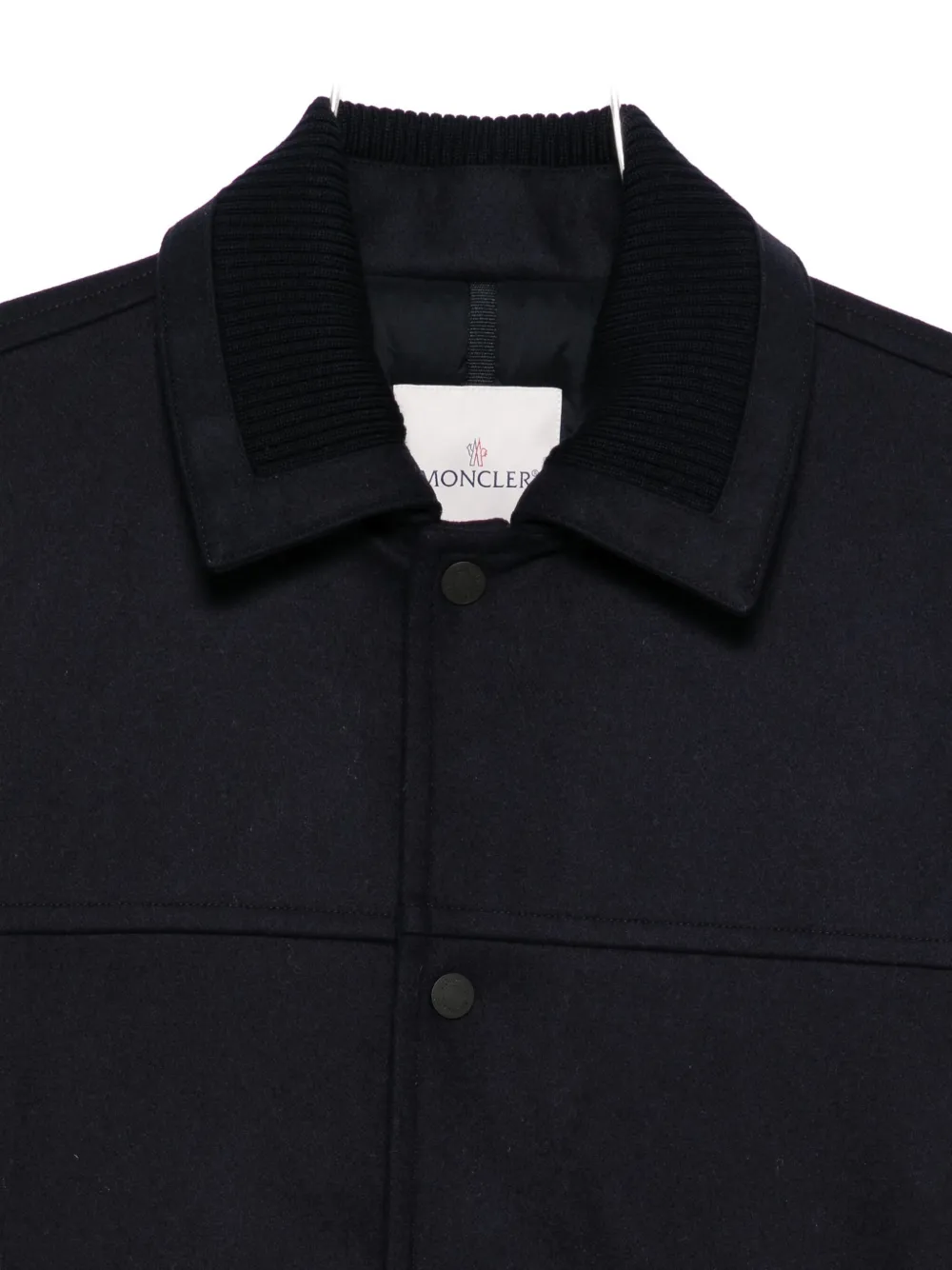 Moncler Emilion jack met geribbelde kraag Blauw