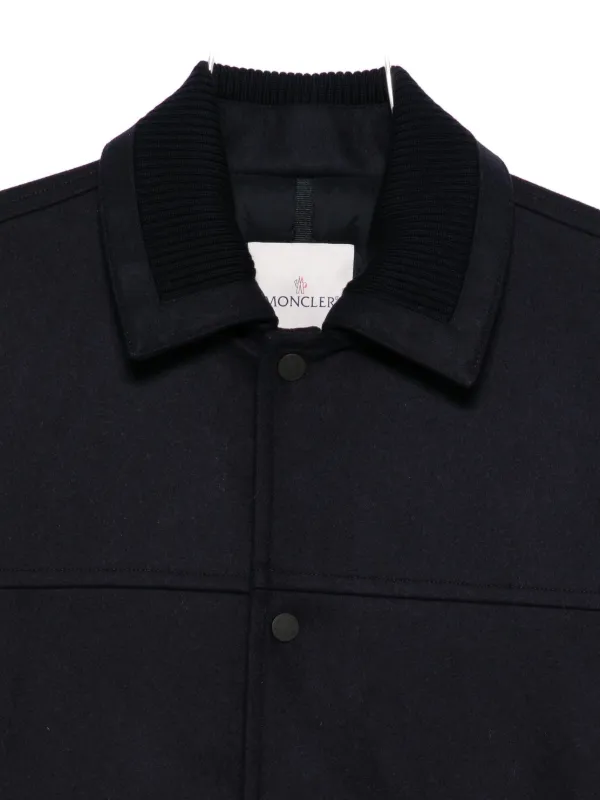 Moncler Emilion ribbed-collar Jacket | Blue | FARFETCH