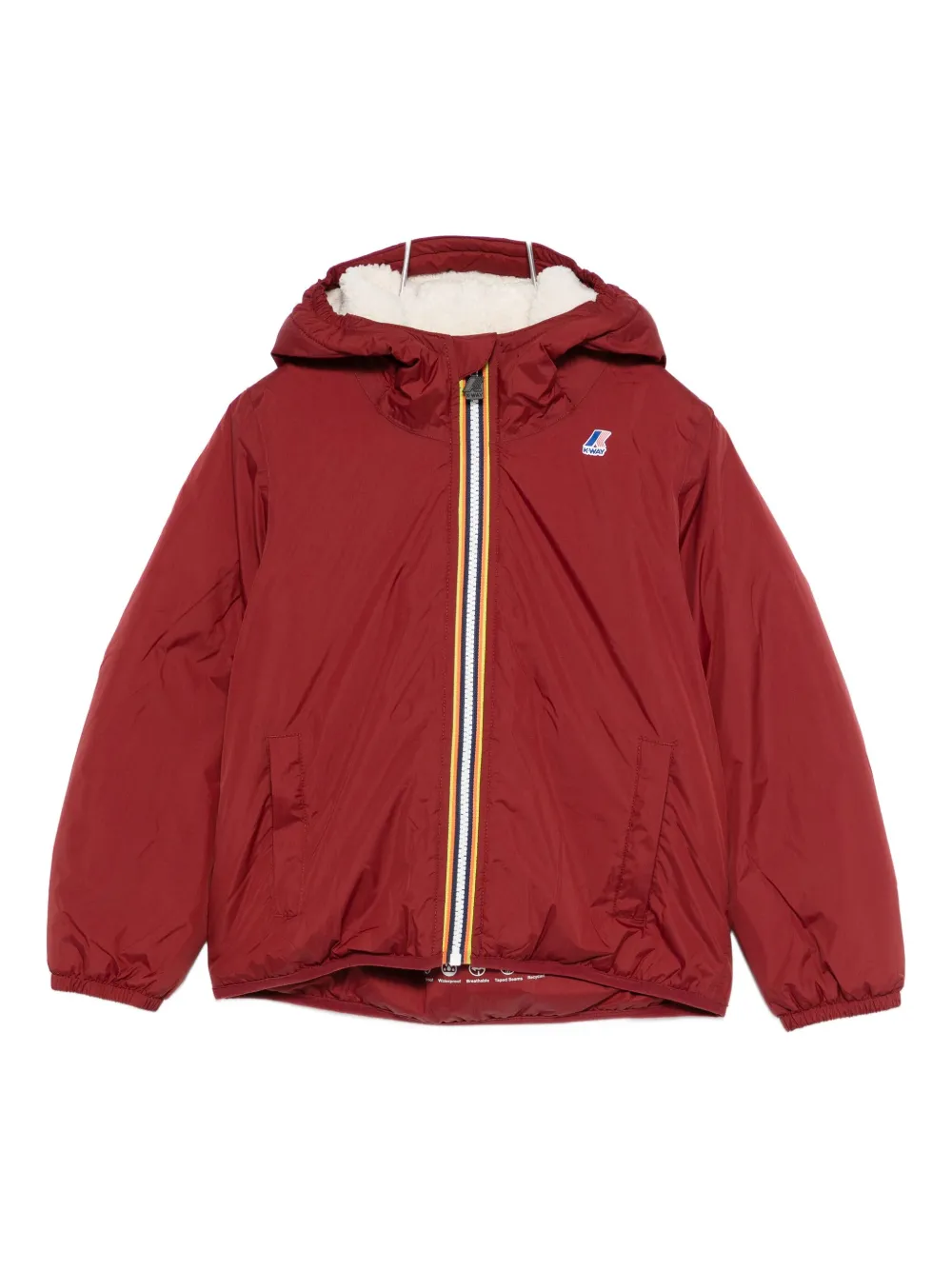 K Way Kids hooded padded jacket | Red | Image 1