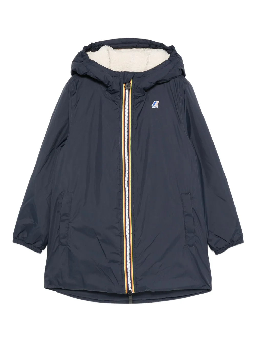 K-way Hooded Zip-front Jacket In Blue