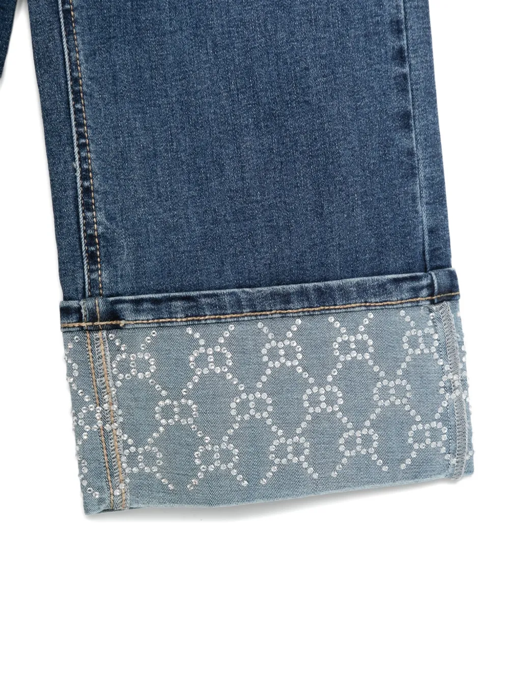TWINSET Kids Jeans verfraaid met stras Blauw