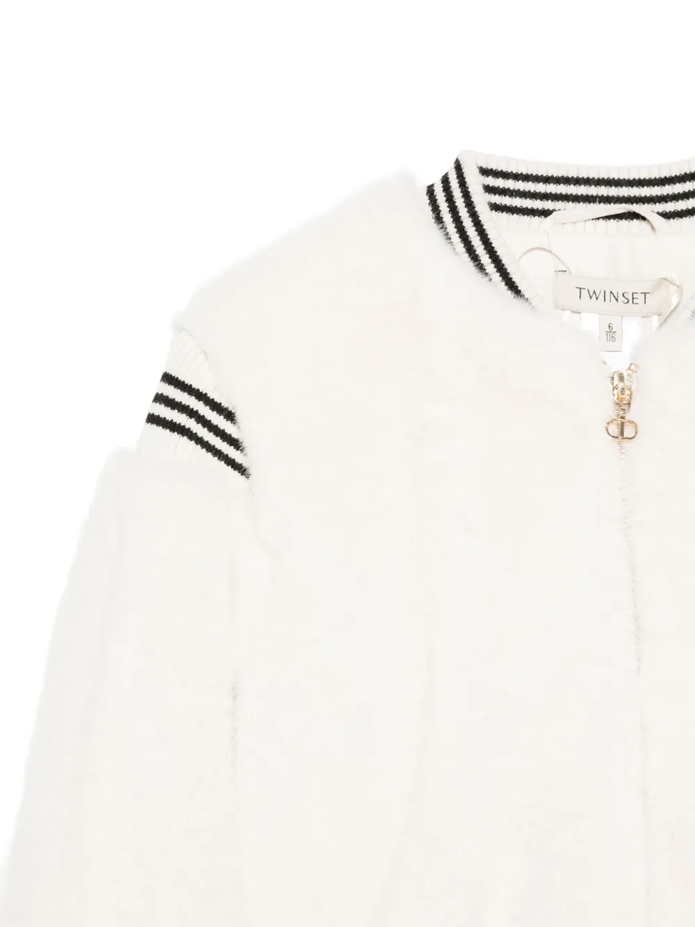 TWINSET Kids Bomberjack met gestreepte afwerking Wit