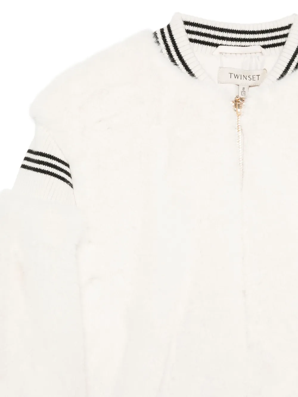 TWINSET Kids Jas met pofmouwen en gestreepte cuffs Wit
