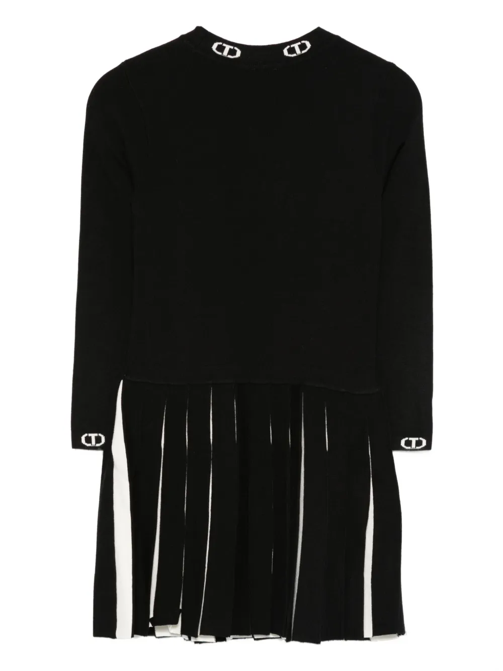 TWINSET Kids Jurk met geplooide rok Zwart