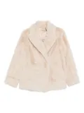 TWINSET double-breasted faux fur coat - Neutrals