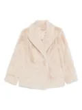 TWINSET double-breasted faux fur coat - Neutrals