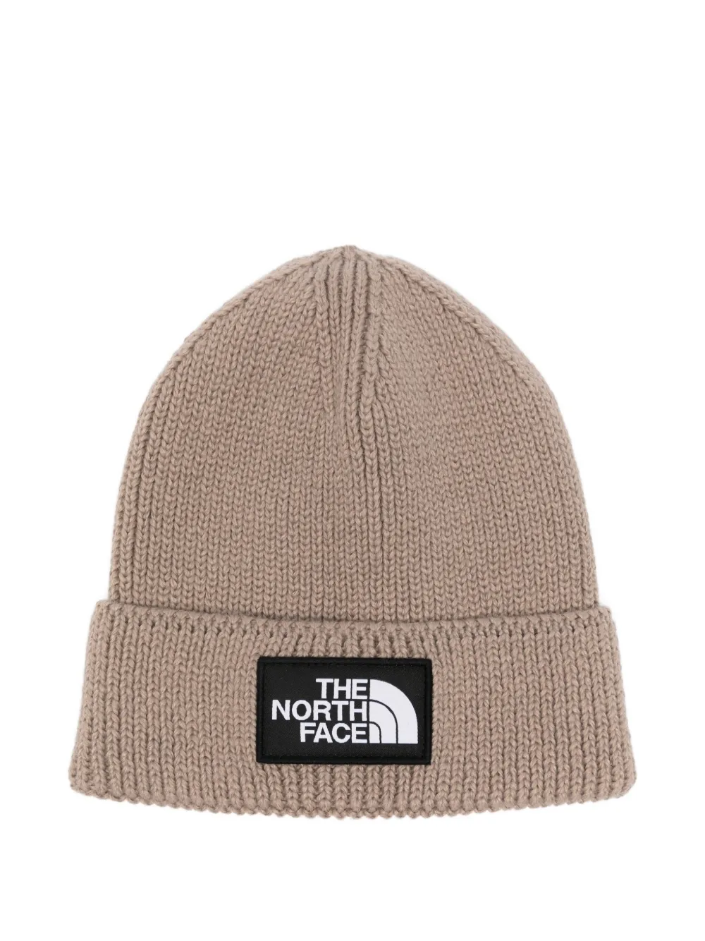 The North Face Tnf™ Logo-patch Ribbed Beanie In Brown