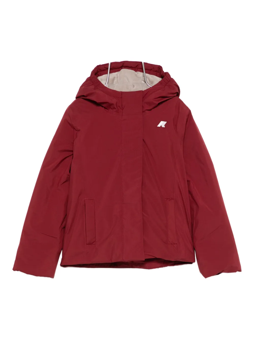 K-way Hooded Padded Jacket In Red