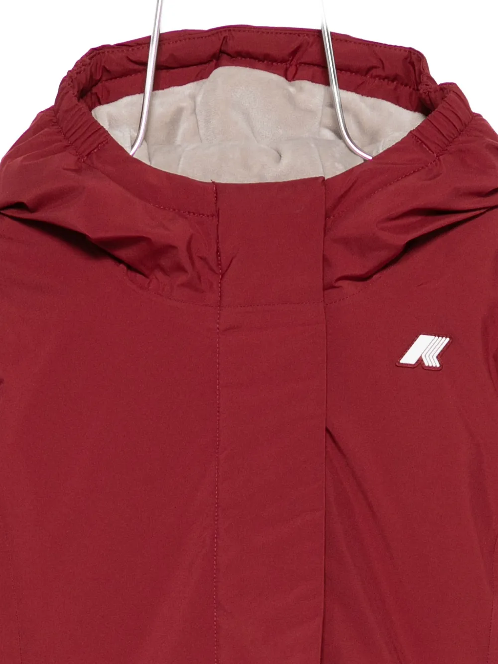 K-way Hooded Padded Jacket In Red