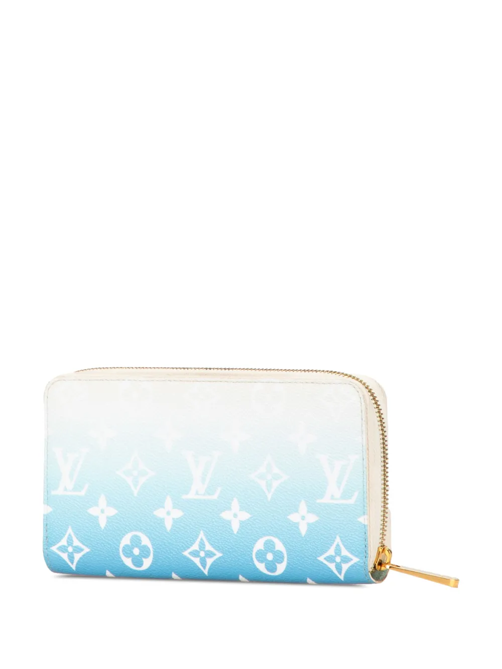 Pre-owned Louis Vuitton 2021-2025 Monogram Giant By The Pool Zippy Wallet Long Wallets In Blue