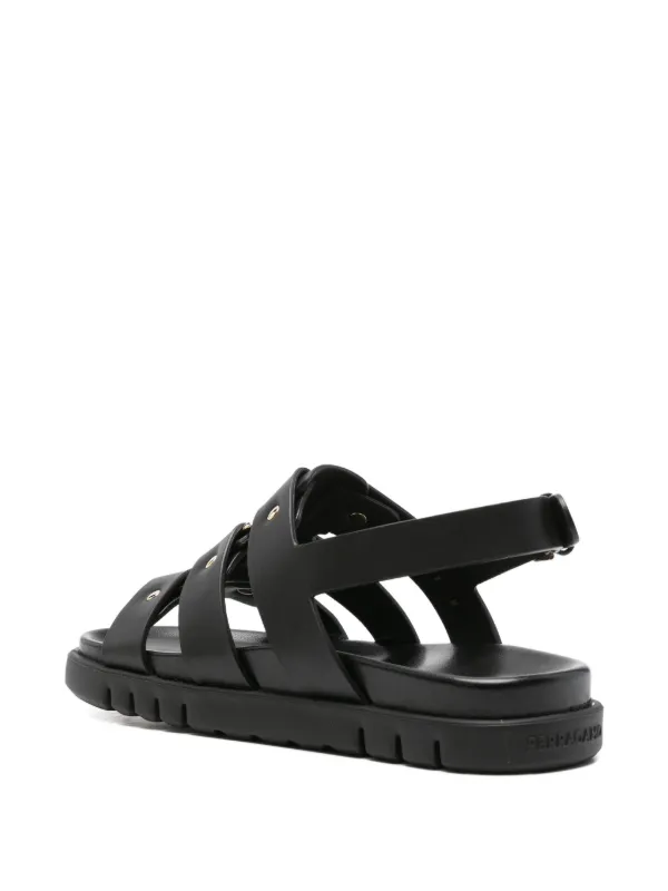 Ferragamo スタッズ ストラップサンダル | ブラック | FARFETCH JP