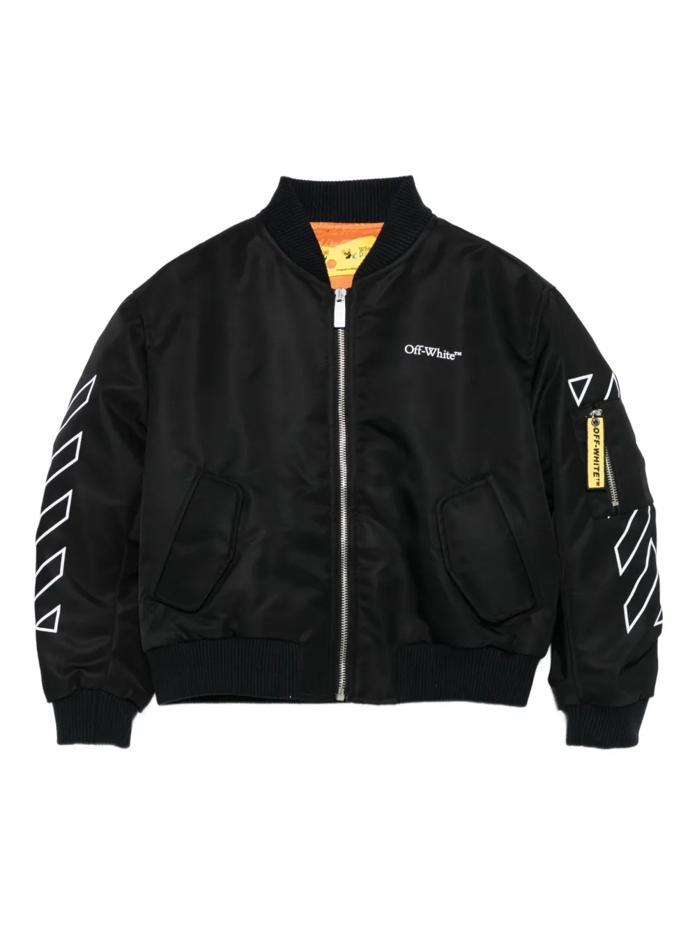 Off-White Kids アロースリーブ ボンバージャケット - ブラック Off-White Kids アロースリーブ ボンバージャケット - ブラック