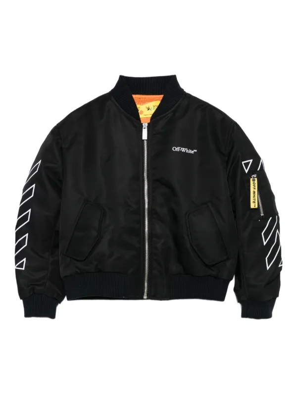 Off-White Kids アロースリーブ ボンバージャケット | ブラック 