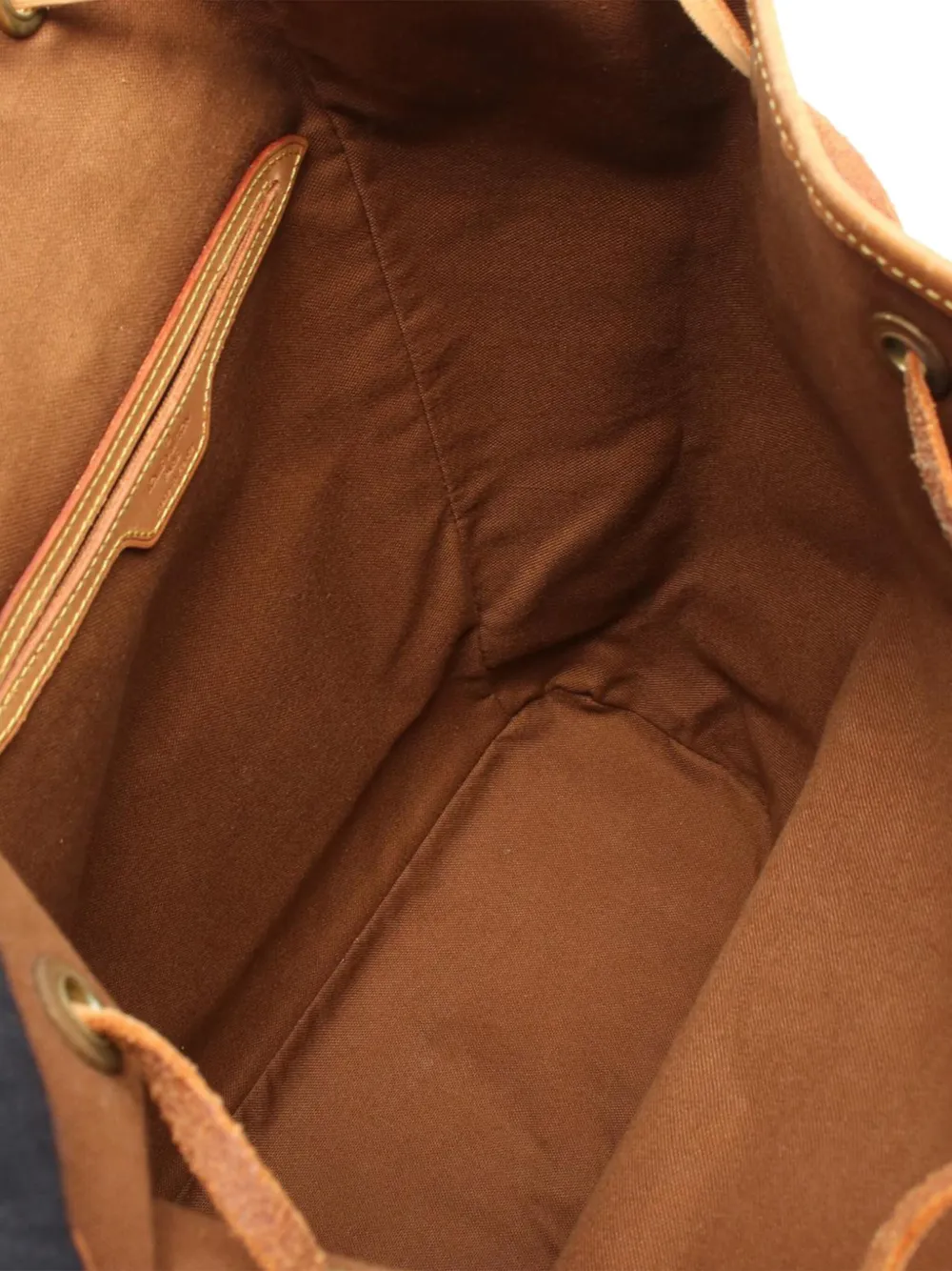 Pre-owned Louis Vuitton 1996 Monogram Montsouris Gm Backpack In Brown