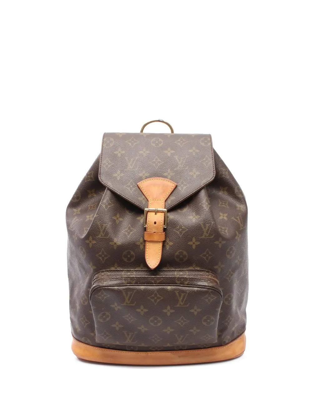 Pre-owned Louis Vuitton 1996 Monogram Montsouris Gm Backpack In Brown