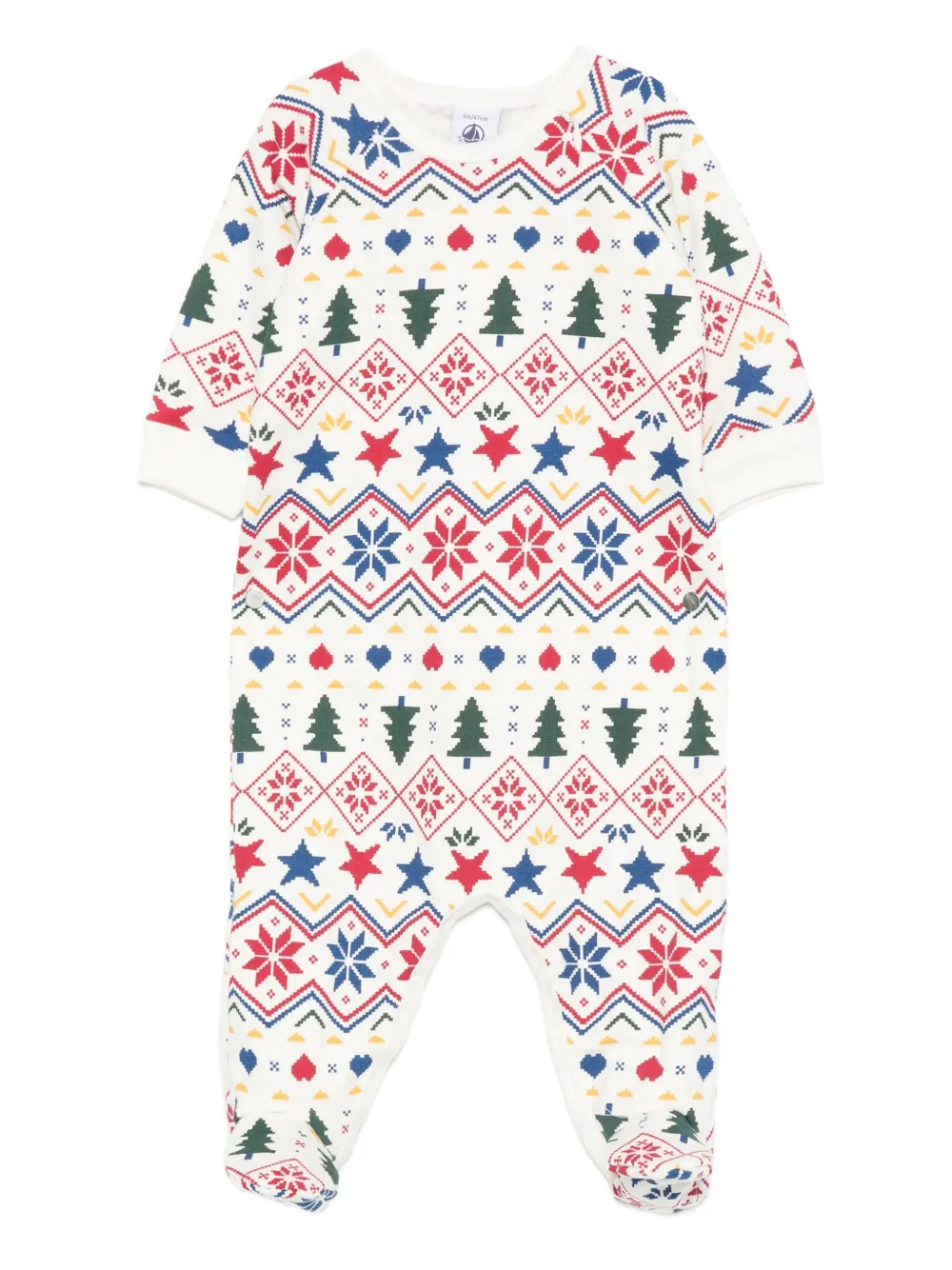 Petit Bateau patterned babygrow | White | Image 1