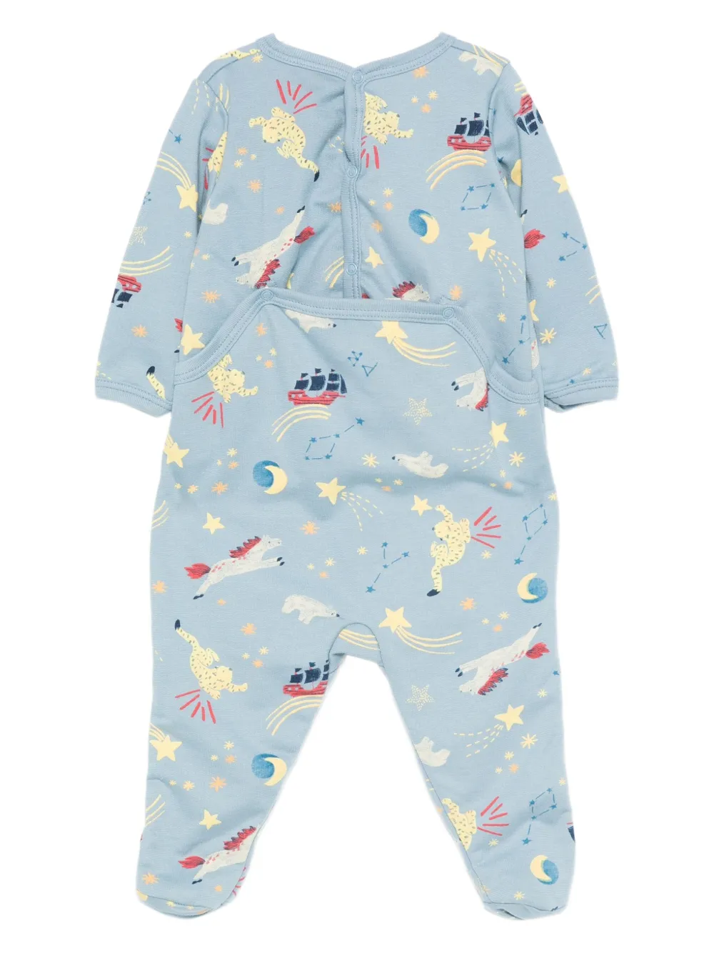 Petit Bateau celestial-print babygrow - Blauw