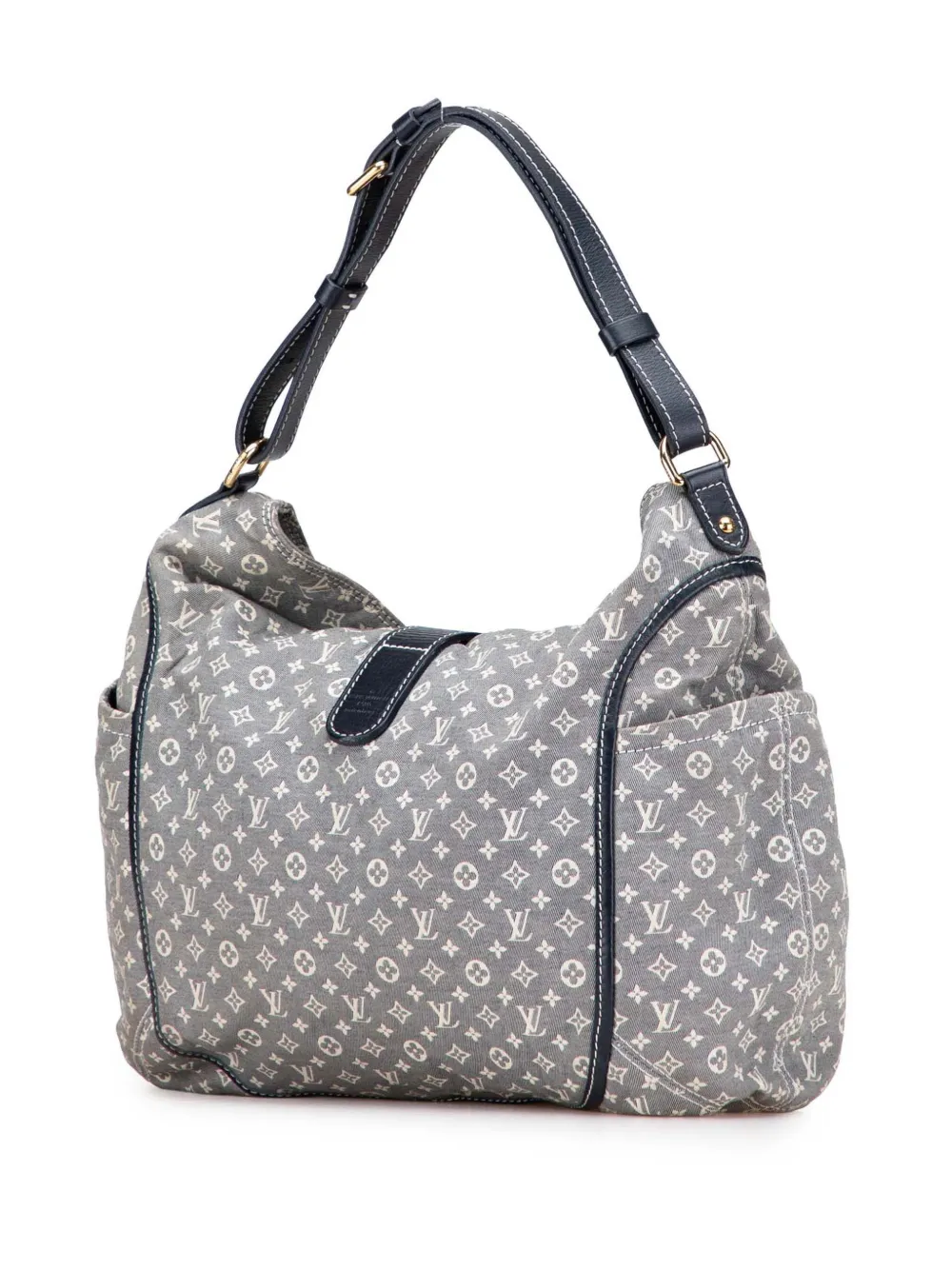 Pre-owned Louis Vuitton 2010 Monogram Mini Lin Idylle Romance Hobo Bag In Gray