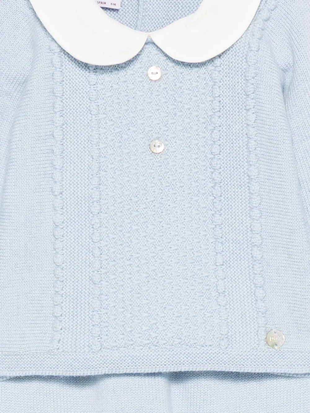 Paz Rodriguez Kabelgebreide romper met Peter Pan kraag Blauw